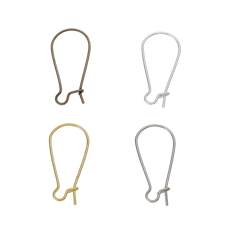 JGFinds Mixed Color Ear Wire Hooks, Silver, Bronze, Gold Tone Earring Findings, 200 Pack (1 x 3/8") - Image 4